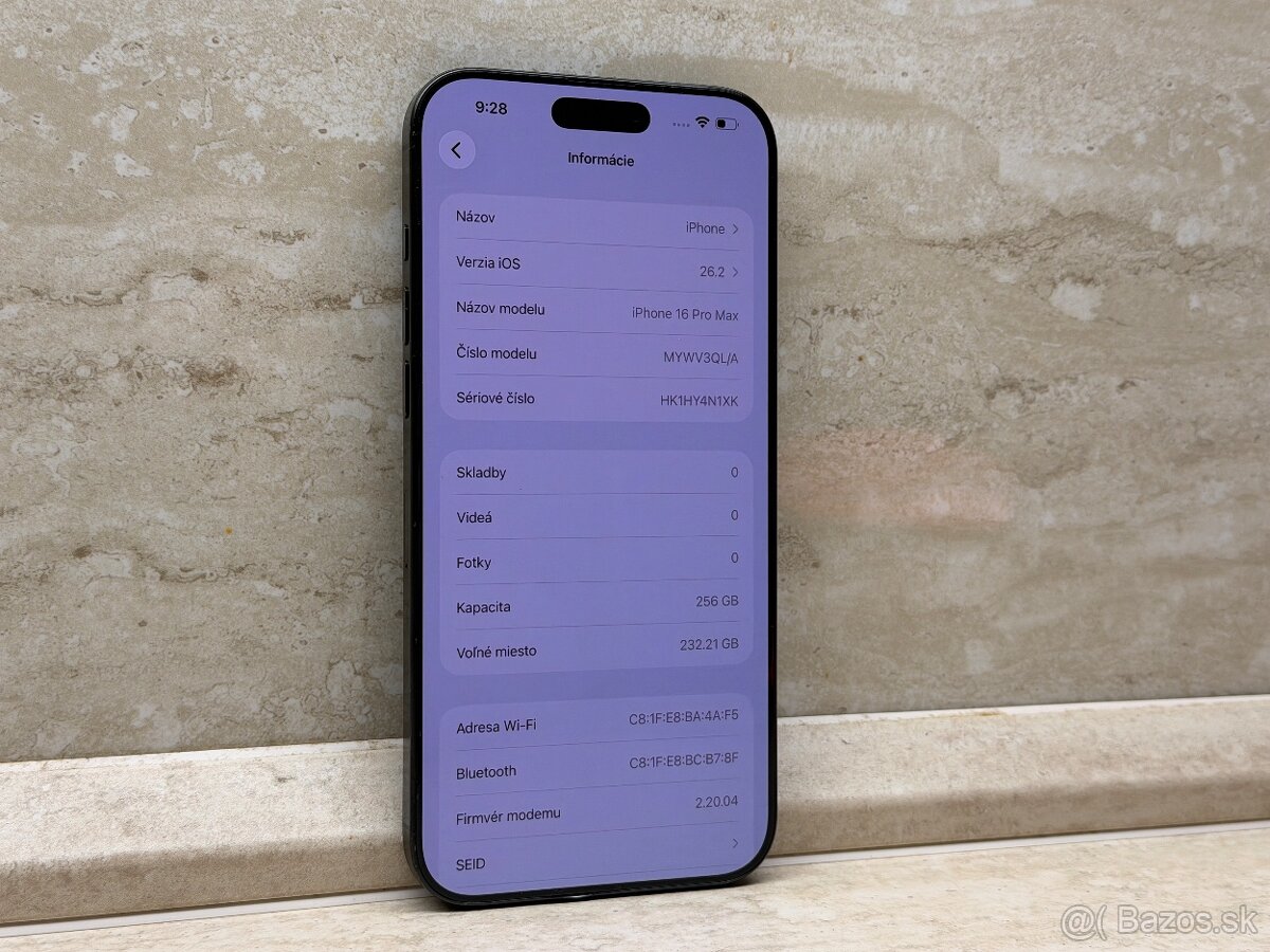 iPhone 16 Pro Max 256GB Black Titanium, 100%, 45 cyklov - 5
