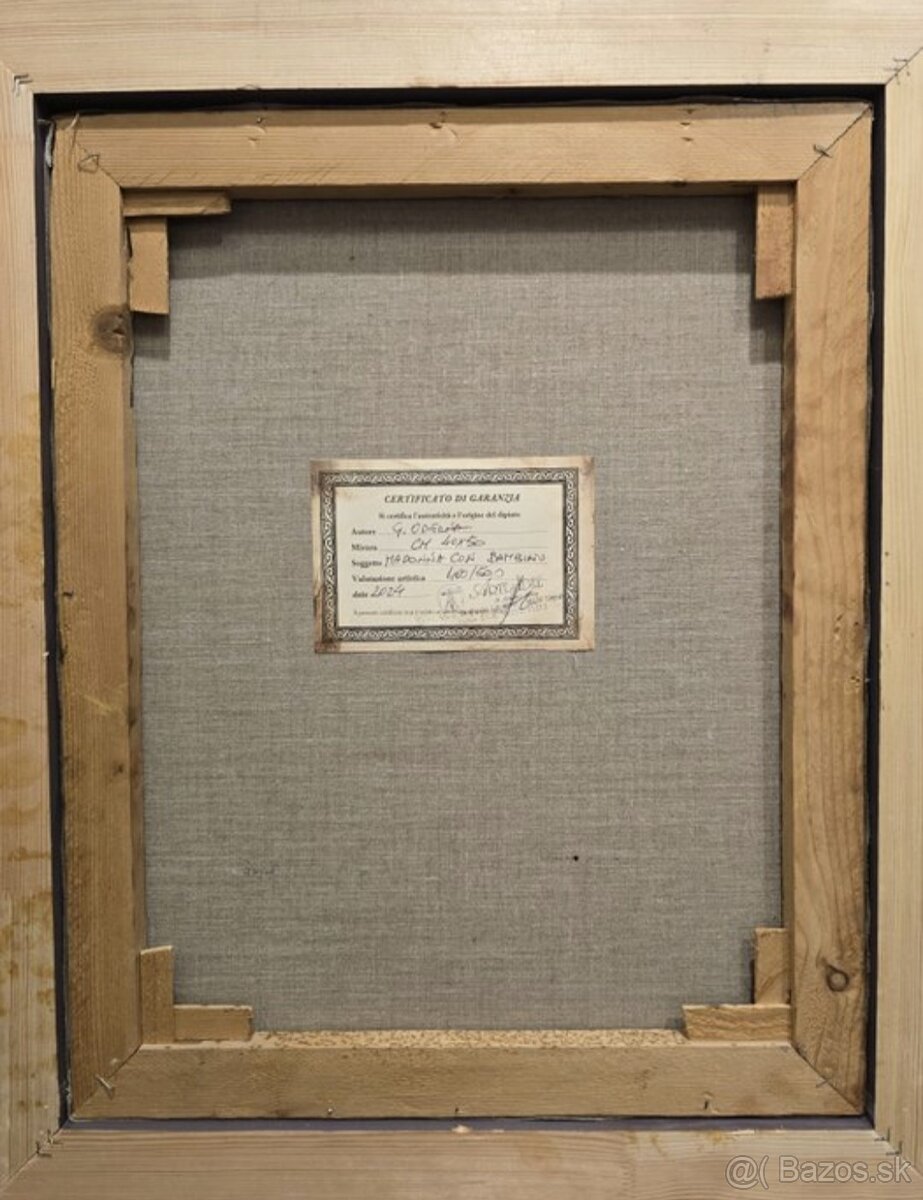 Giuseppe Odierna – Madona s dieťaťom, certifikát - 5