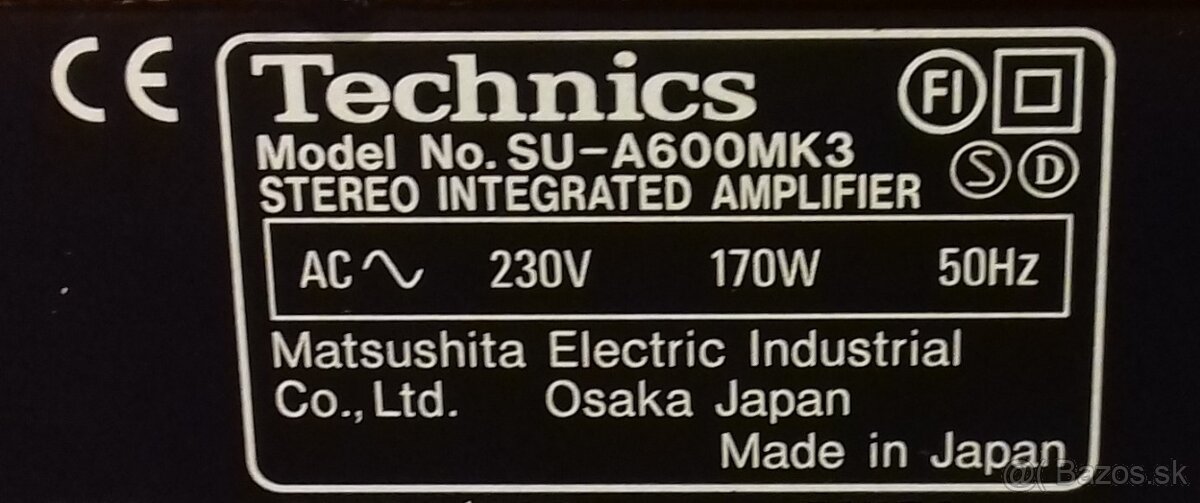 ClassAA = 170W zosilnovac TECHNICS SU-A600 MK3, JAPAN, AZ61 - 5