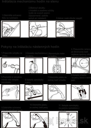 3D Veľké nástenné hodiny silver 030B čIERNE - 5