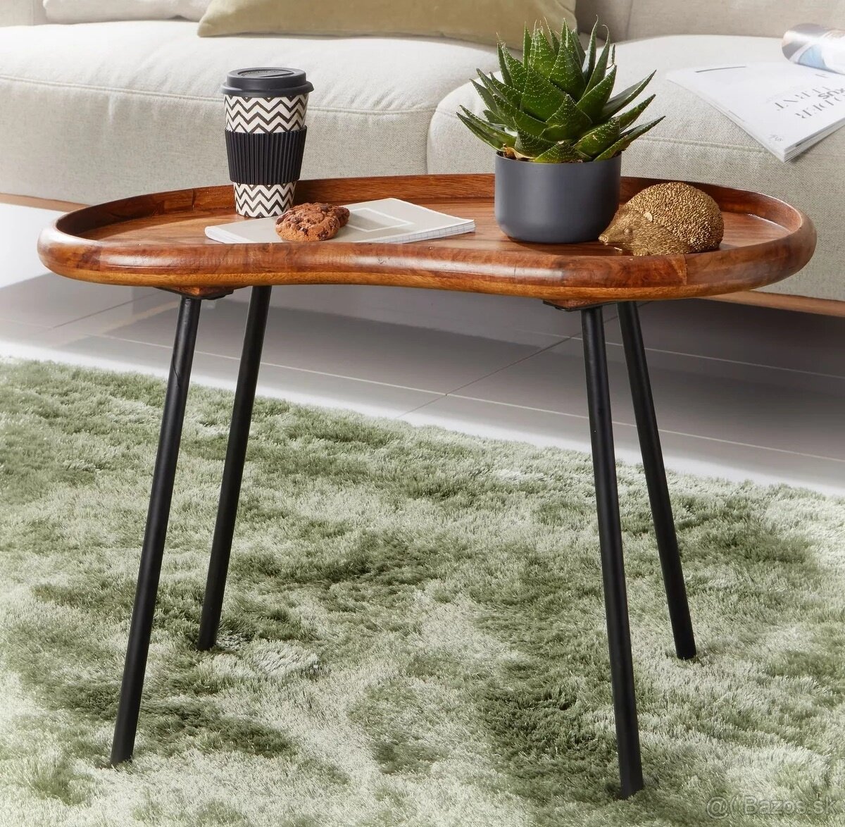 Set 2 stolíkov v tvare slzy palisander / konferenčný stolík - 5