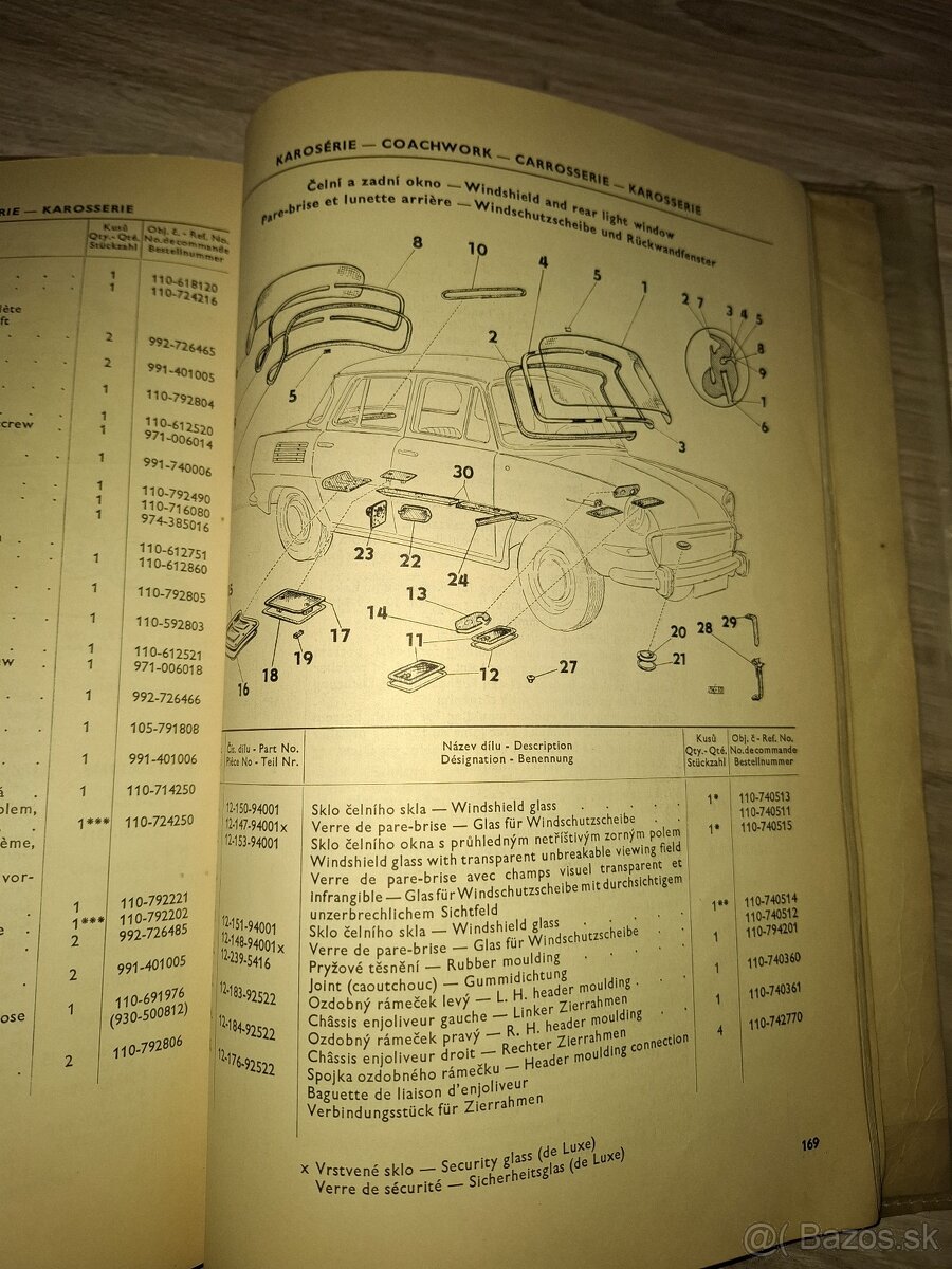 Zoznam náhradných dielov Škoda 1000 - 5
