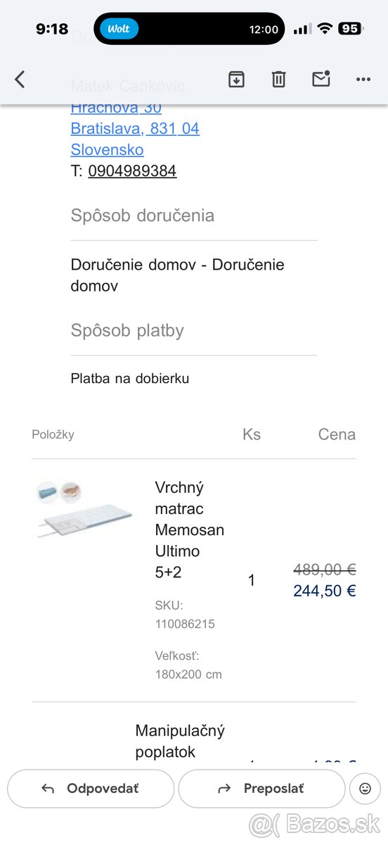 Vrchny matrac topper dormeo - 5