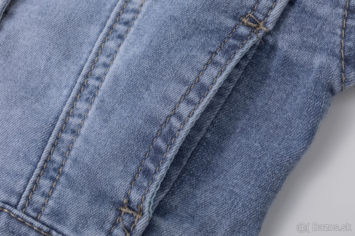 Dievčenská rifľová bunda s volánikmi – nová - 5