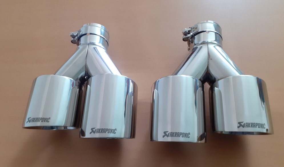 Nerezová univerzálna leštená koncovka výfuku Logo Akrapovič - 5