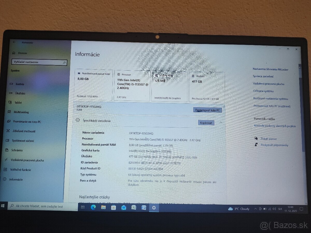 Lenovo V15 G2 | i5-1135G7 | 8 → 32 GB RAM | 512 → 1 TB SSD - 5