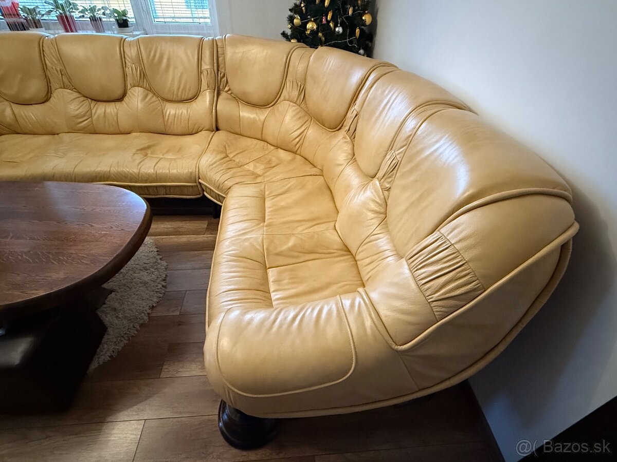 Celokožená rohová sedačka - 5