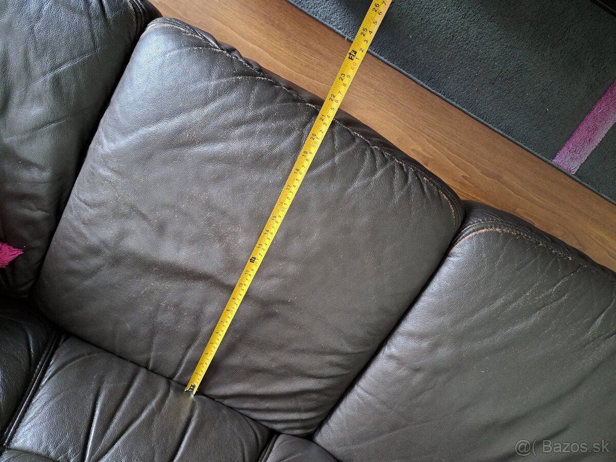 Kožená sedačka kanapa + fotelky - 5