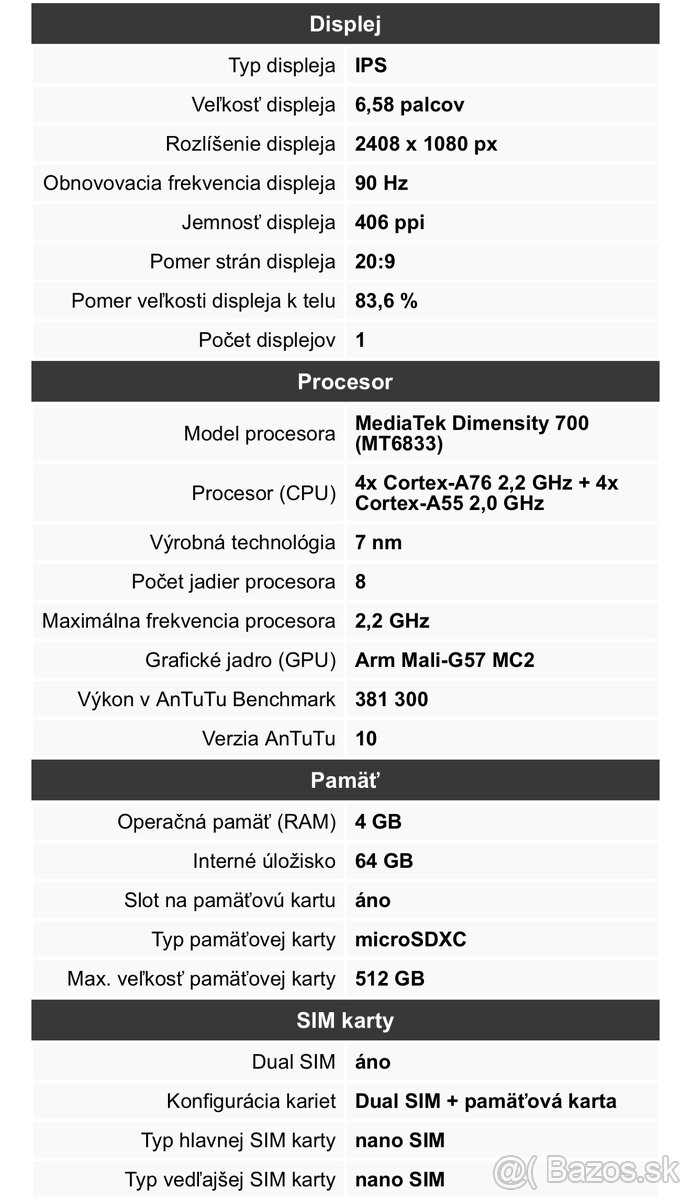 Xiaomi Redmi 10 5G 4GB/64GB Dual SIM Graphite Gray - 5