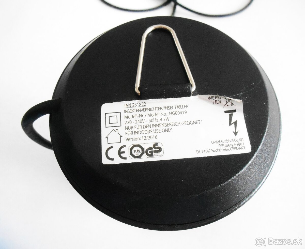 Elektrická pasca na komáre, lapač hmyzu - 5