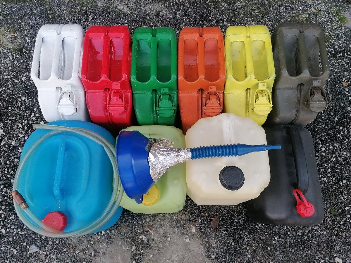 6ks 20l kanistrov plechových - 5