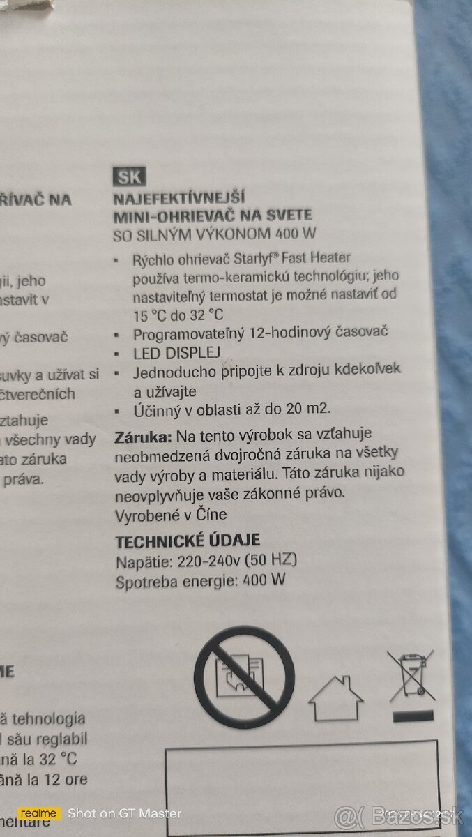 Predám mini elektrický ohrievač Starlyf - 5