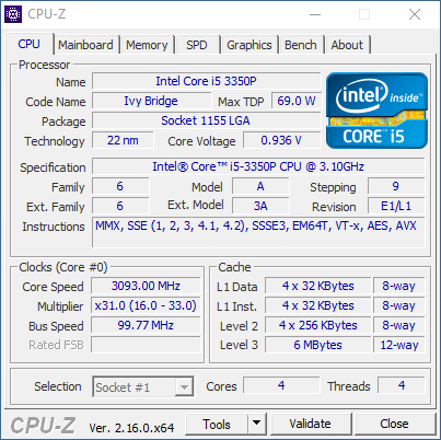 Intel i5-3350P + ASUS B75M-A + 8GB DDR3 RAM - 5