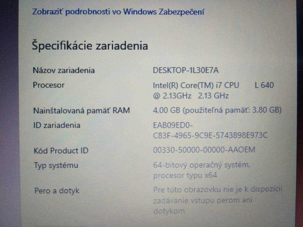 predám HP elitebook 2540p ,Intel® Core™ i7 ,4gb ram ,ssd - 5