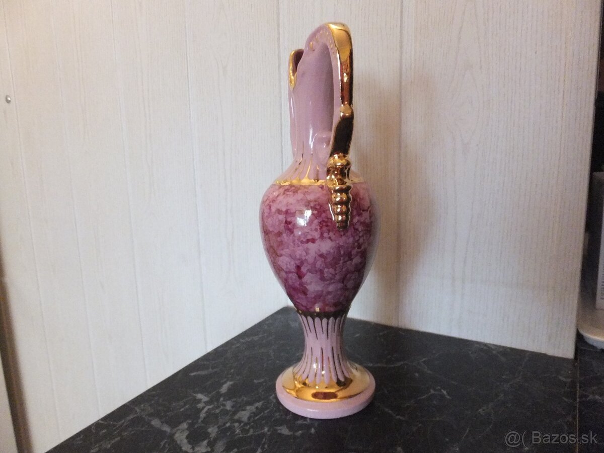 Růžový porcelán, velká krásná stará váza Victoria, výška 27 - 5