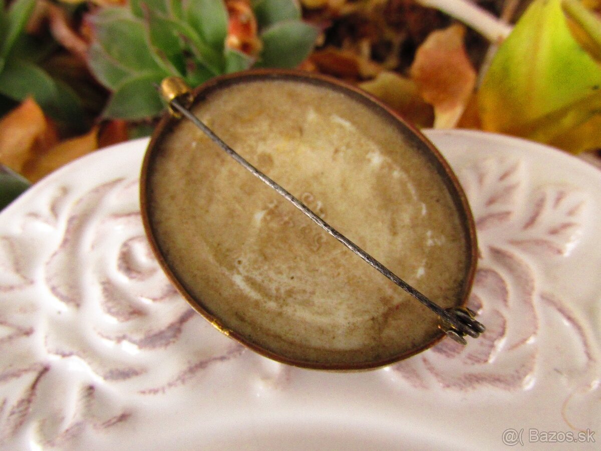 Stará porcelánová brošňa - 5