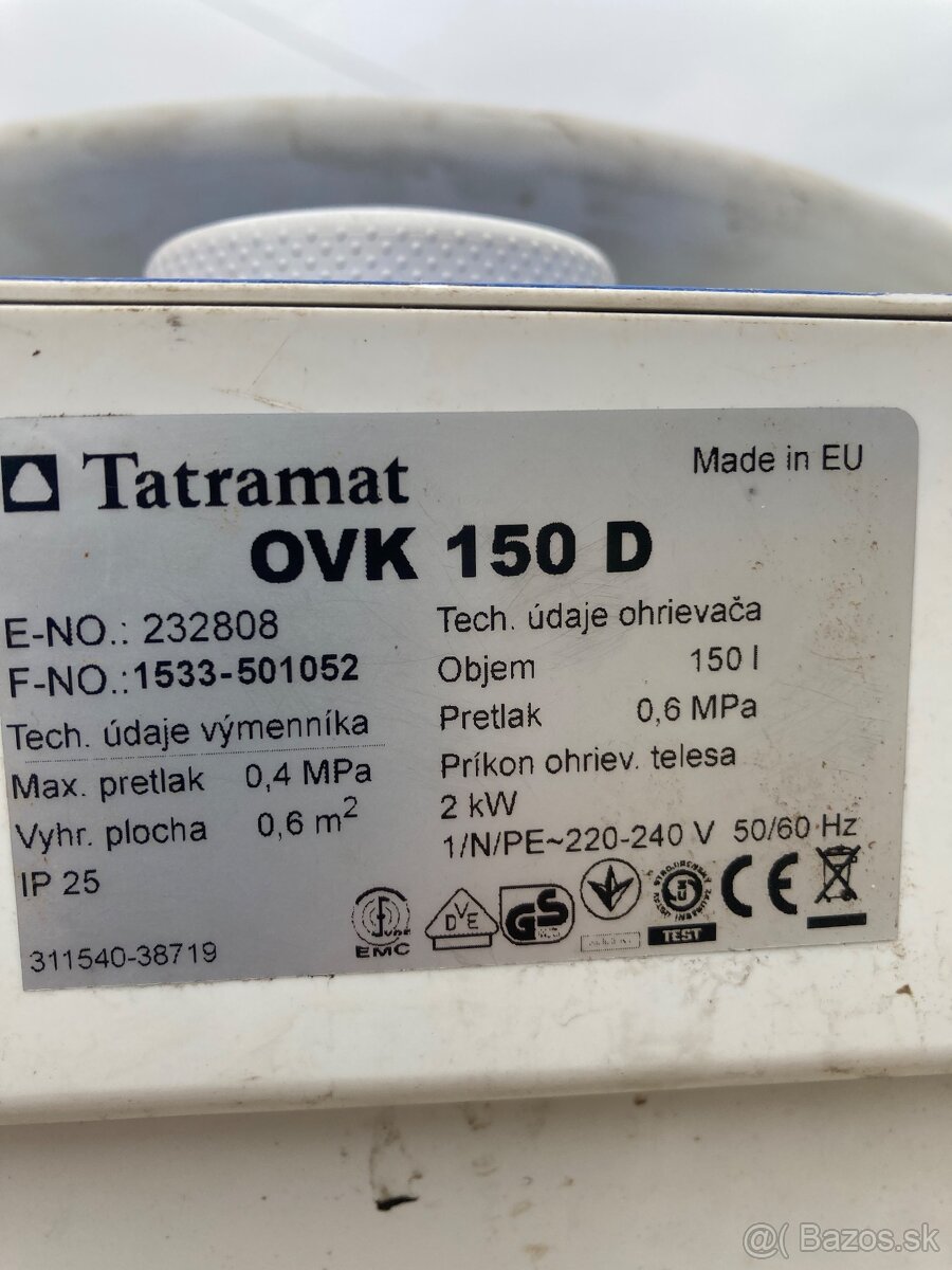 Predam elektricky bojler tatramat 150L plne funkčny. - 5