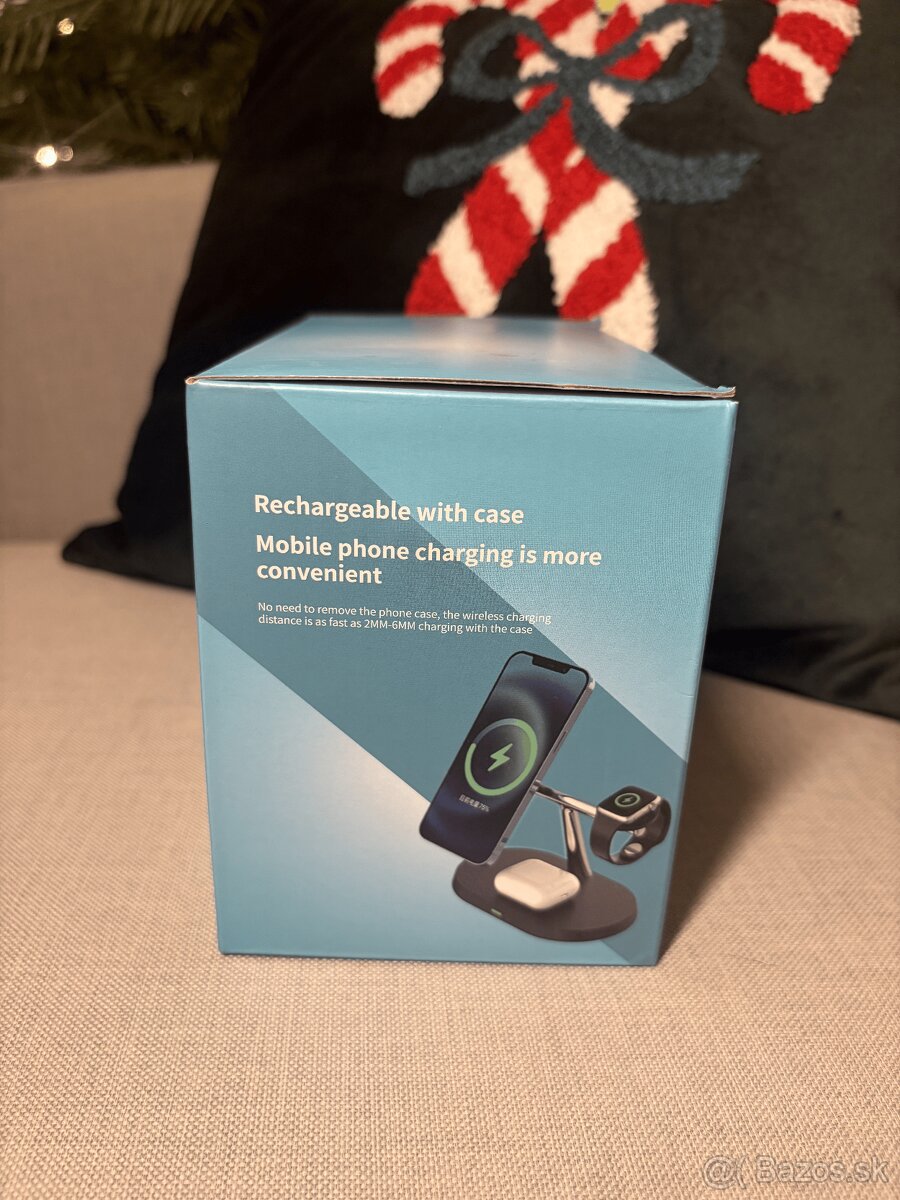 Bezdrôtová nabíjačka 3-v-1 pre mobilný telefón (nová) - 5