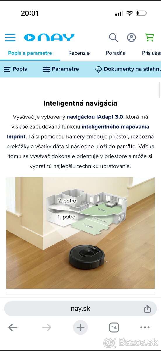 Robotický vysávač urobiť roomba i7 - 5