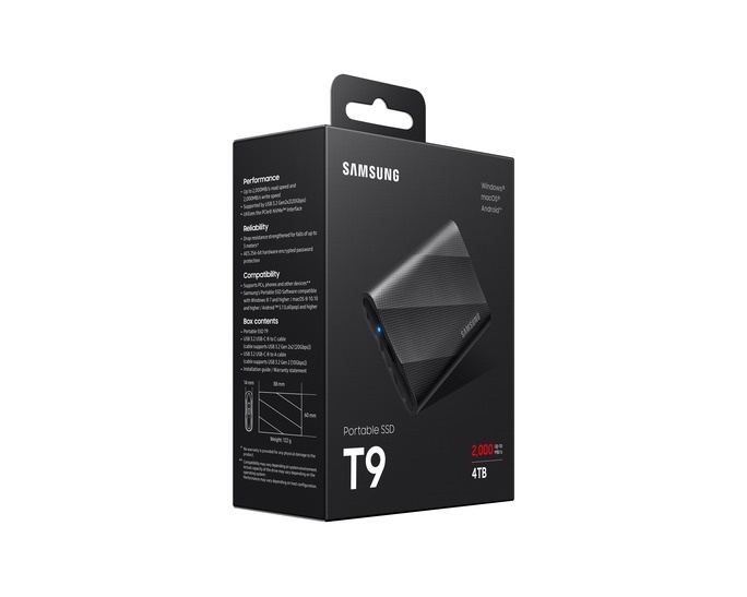 Samsung Portable SSD T9 4TB Nový 24m zaruka neodbaleny - 5
