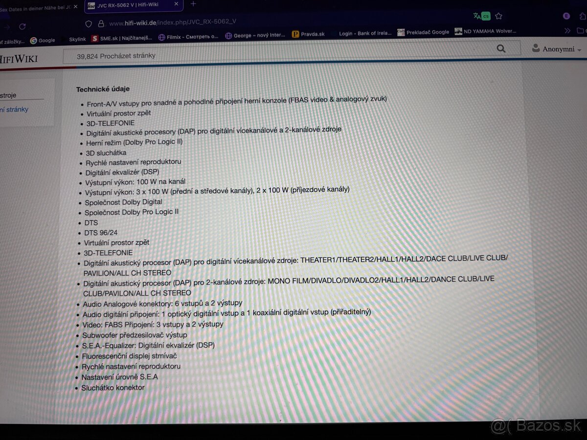 Receiver 5x100w Jvc rx5062 - 5