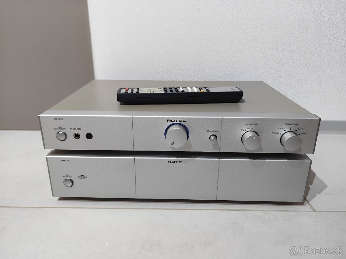 ROTEL RB03 + ROTEL RC03 pre amp + koncák - 5