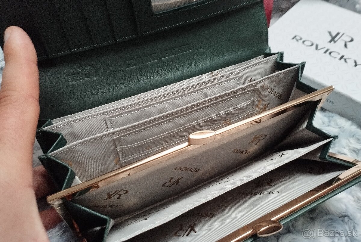 Kožená zelená peňaženka - 5