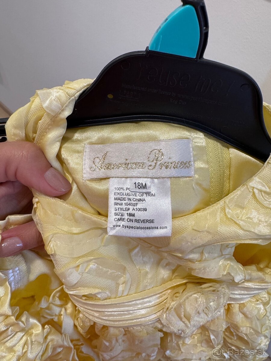 Predám krásne žlté detské šaty 18M - 5