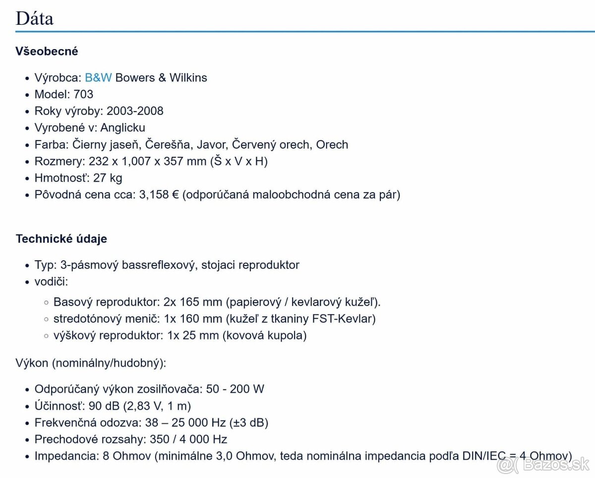 Bowers & Wilkins 703 - 5