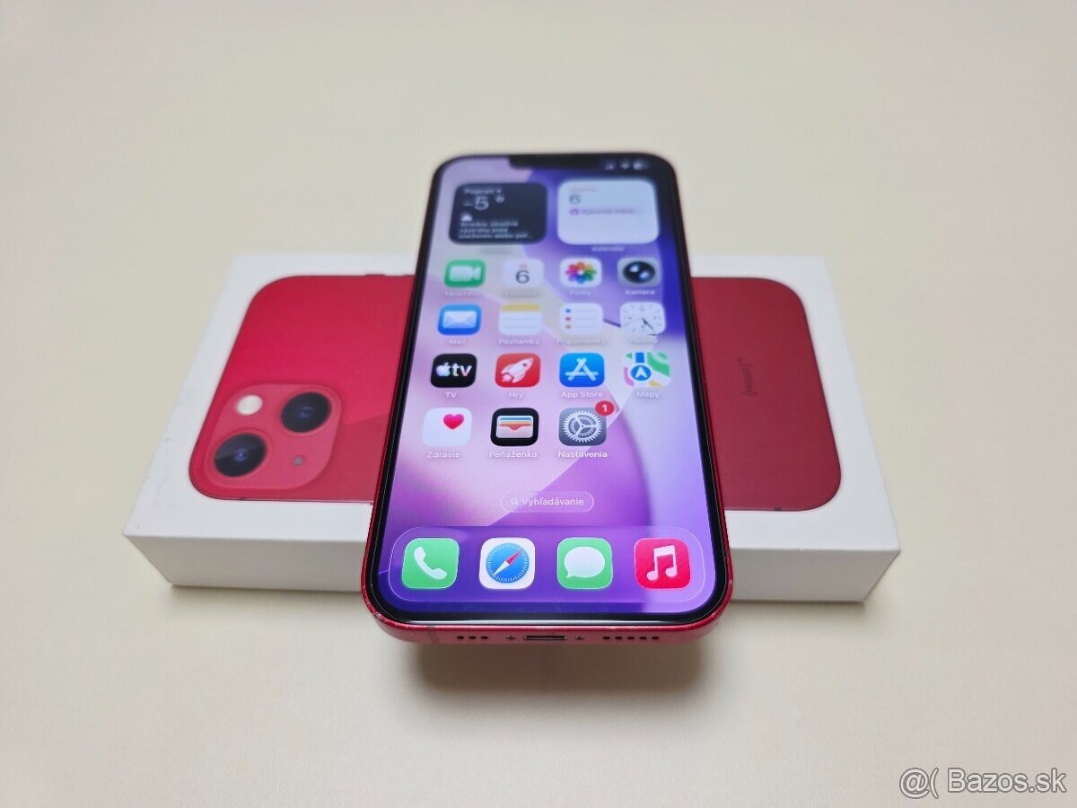 APPLE IPHONE 13 128GB RED,BATERKA 100% - 5