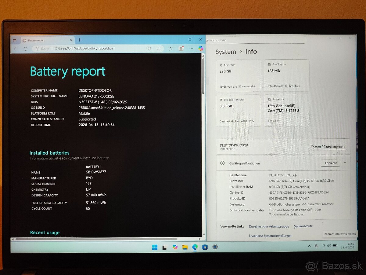 ThinkPad T14s Gen 3 | i5 • 8GB • 256GB SSD - 5