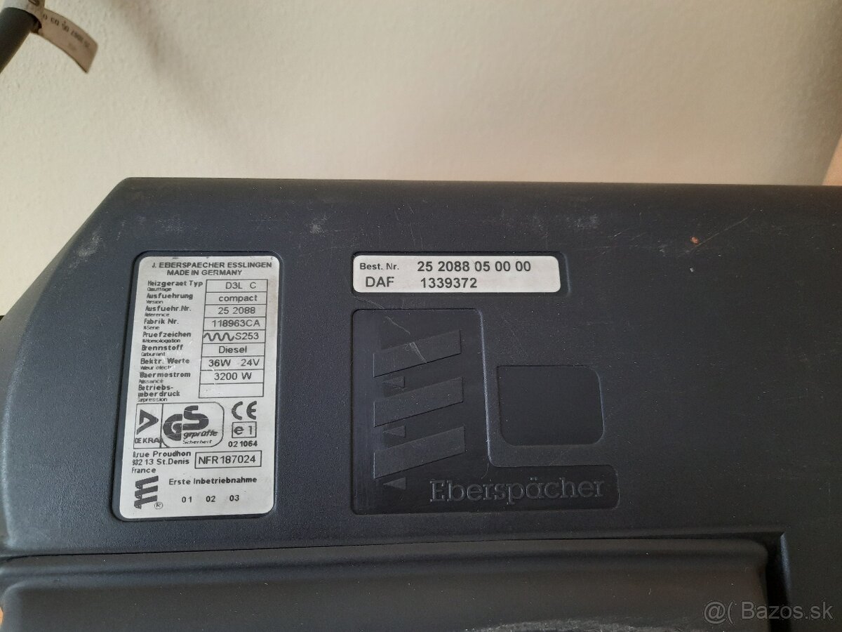 Nezávislé topení Eberspaecher, Eberspächer DAF 1339372 - 5