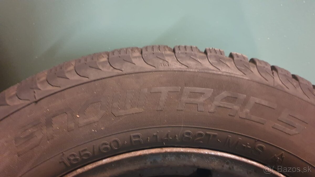 Škoda,VW,SEAT, 185/60 R14 - zimné pneu na diskoch 5x100 - 5