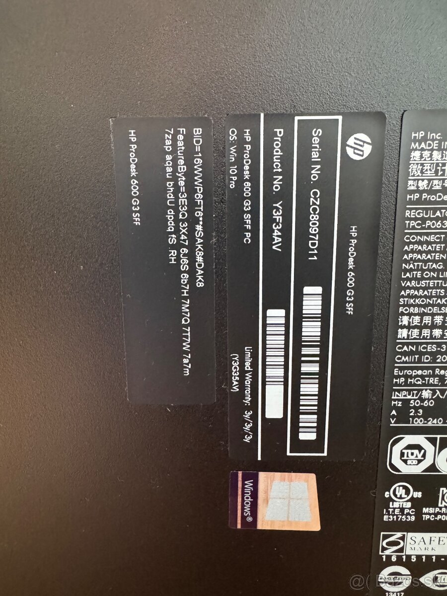 HP ProDesk 600G3 SFF, i5-7500, RAM16GB, SSD 256GB, W10PRO - 5