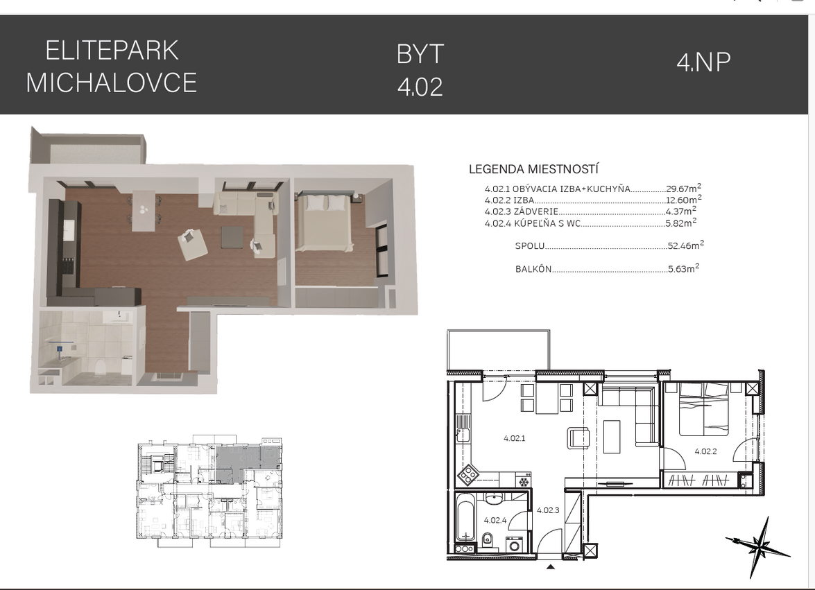 Predaj 2 izbového bytu - ELITE PARK - 5