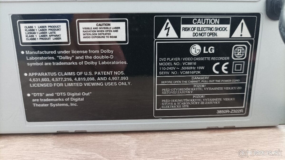 Predám DVD, VHS recorder LG - 5