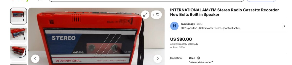 retro radio AM/FM INTERNATIONAL STEREO CASSETTE RECORDER - 5