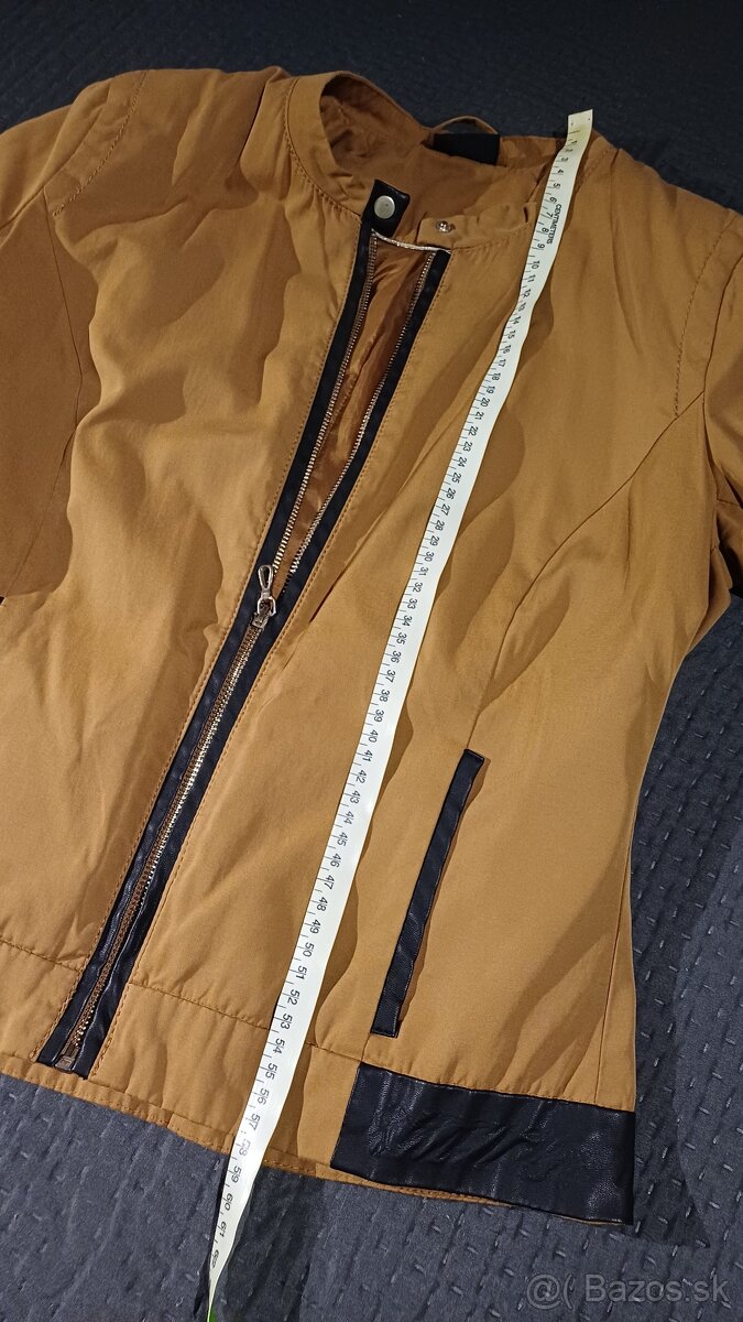 hnedá tenká bunda na zips - 5