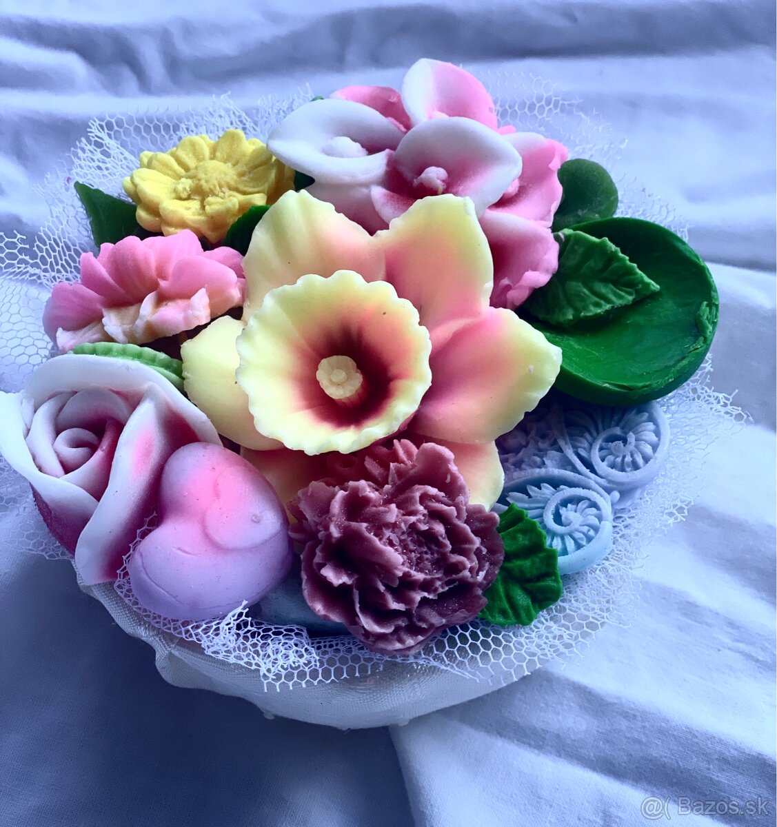 Ružová mydlová kytička - 5