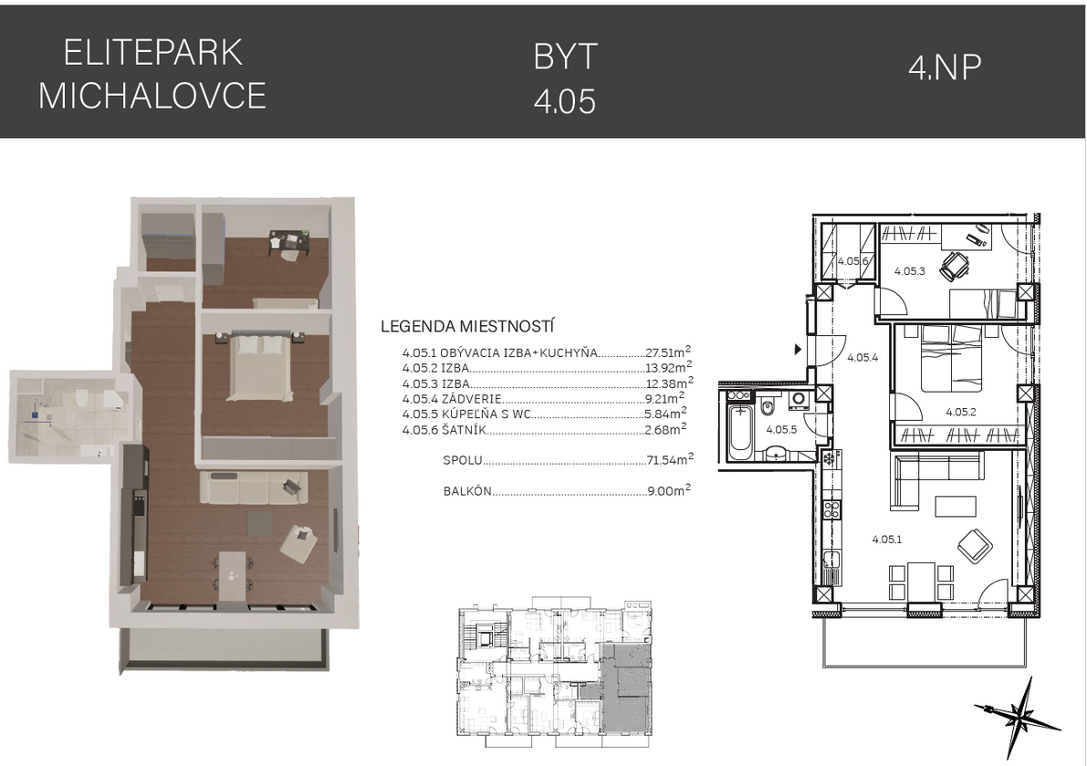 Predaj 3 izbového bytu - ELITE PARK - 5