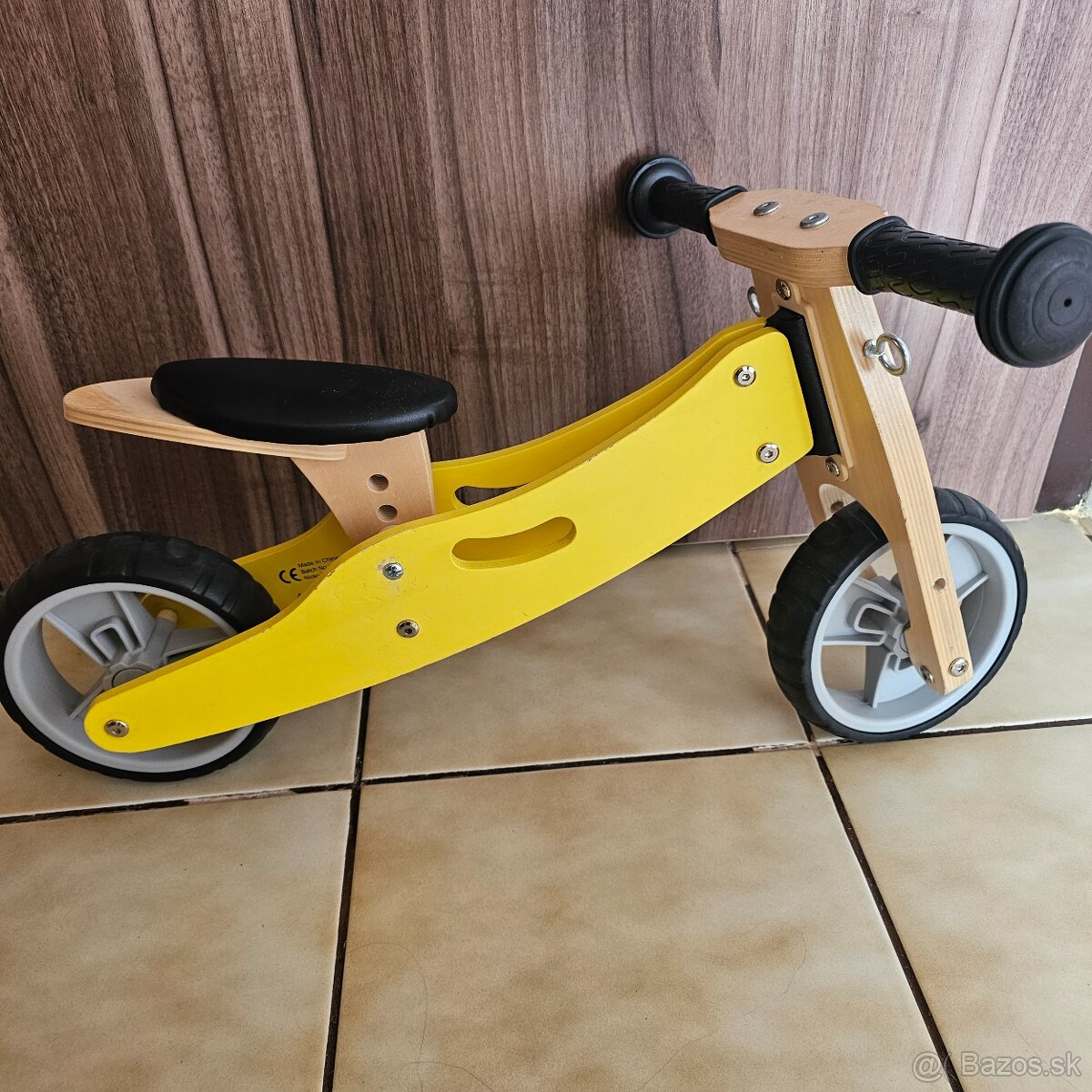 Drevené odrážadlo 2v1 mini žlté - 5