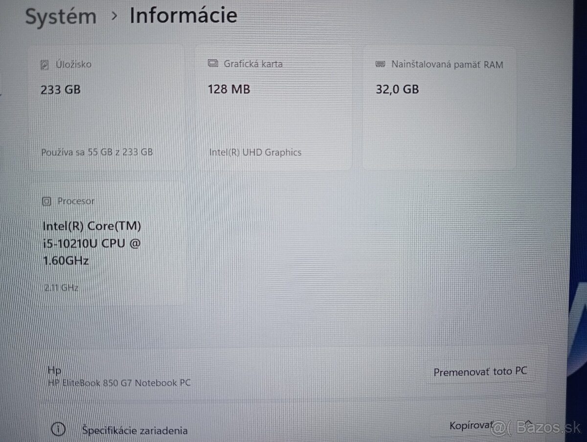 Hp Elitebook 850 G7 , Intel® Core™i5 , 32gb ram ,Windows 11 - 5