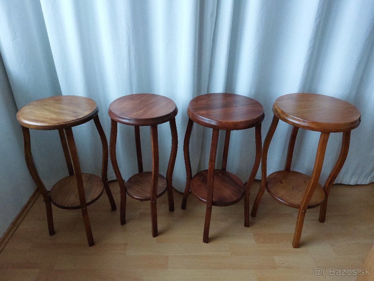 Drevený stojan na kvety - 3 kusy - 5