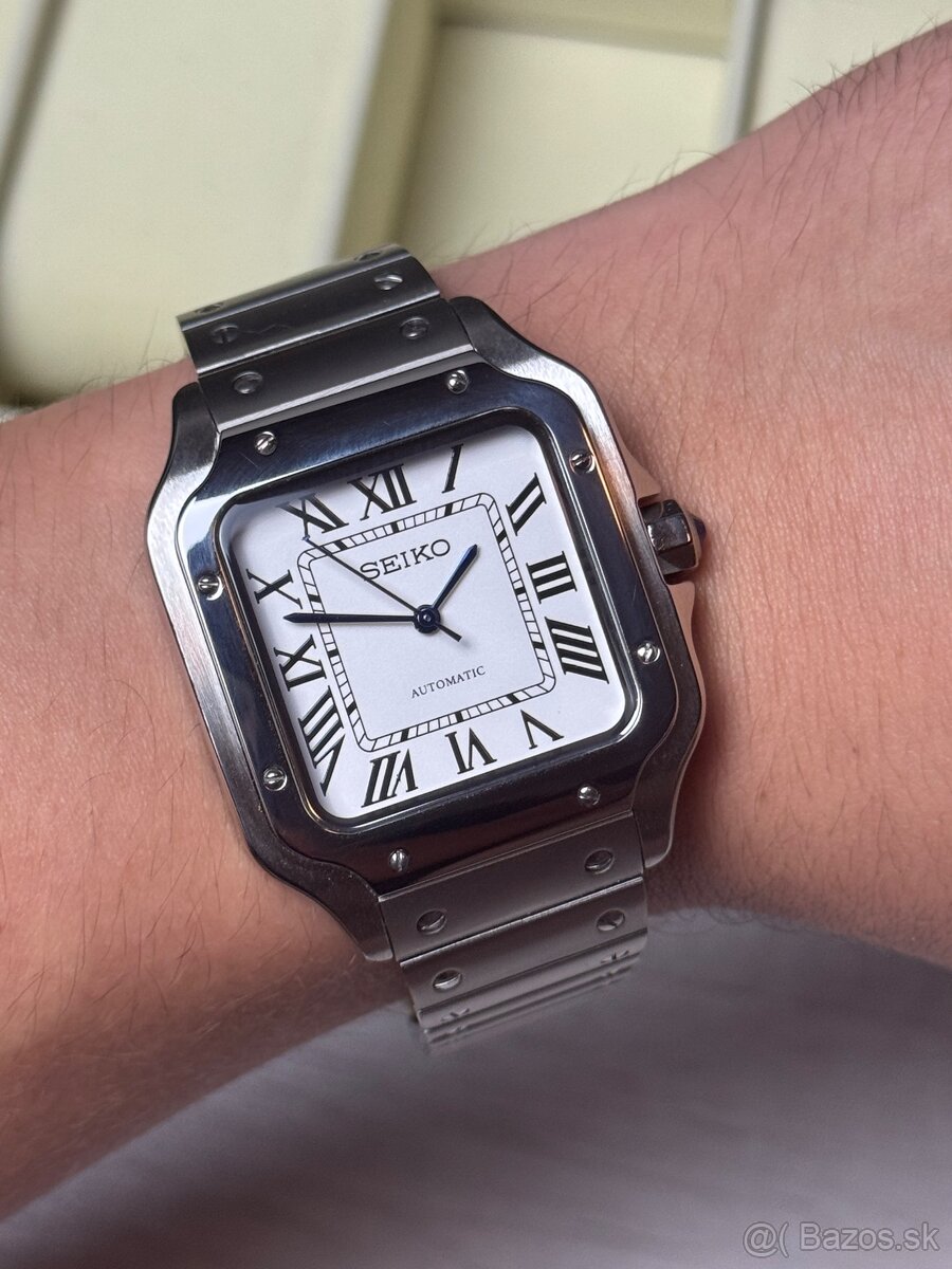 Seiko Custom Mod Watch Hodinky Santos Biele - 5