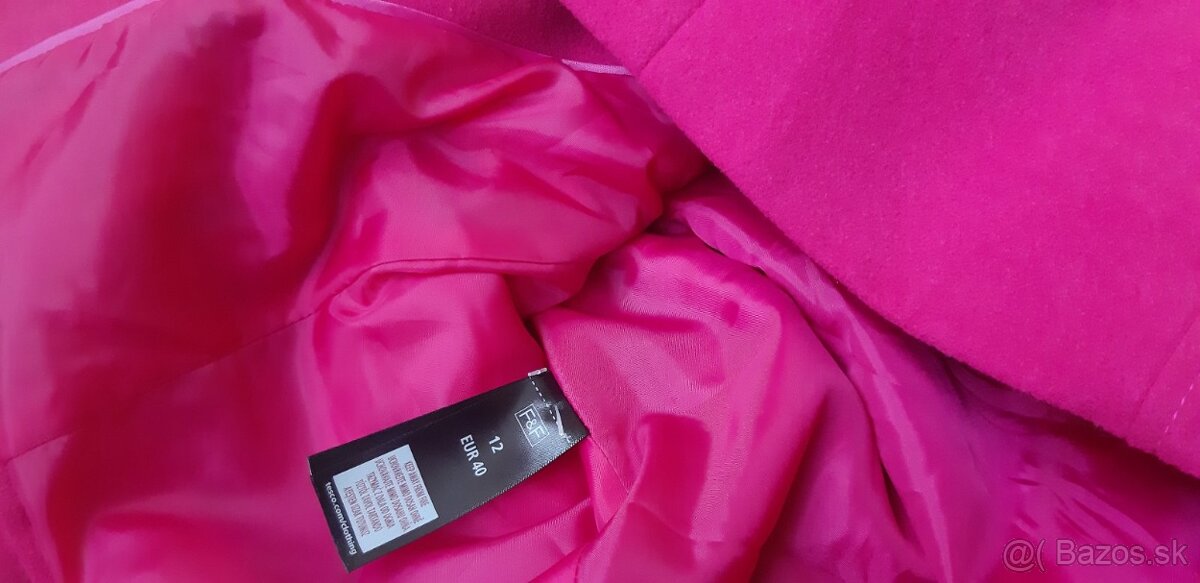 Dámsky ružový kabát F&F 40 - 5