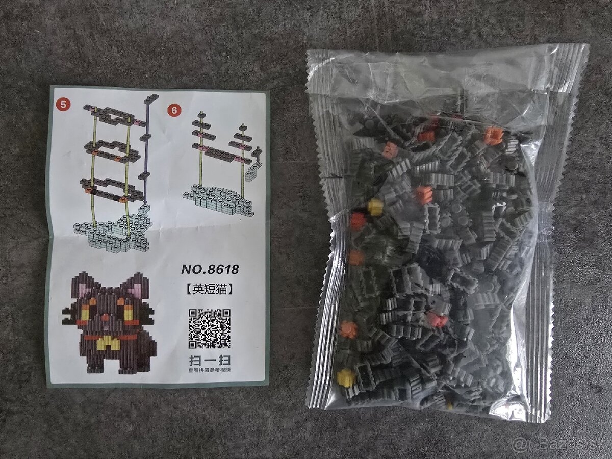 Sivá mačka Mini lego - 5