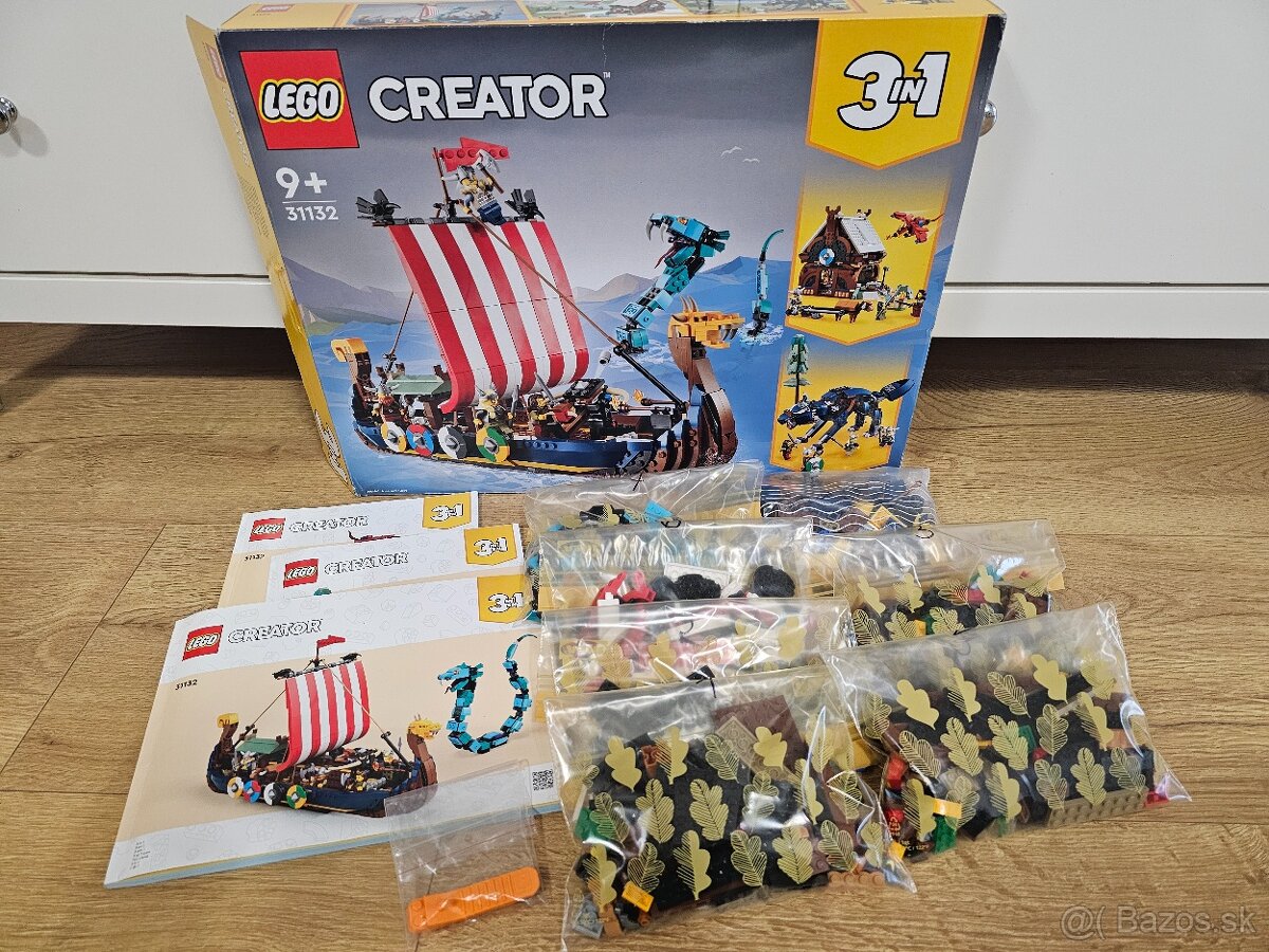 LEGO Ideas 21343 a LEGO Creator 31132 Vikingská loď a morský - 5