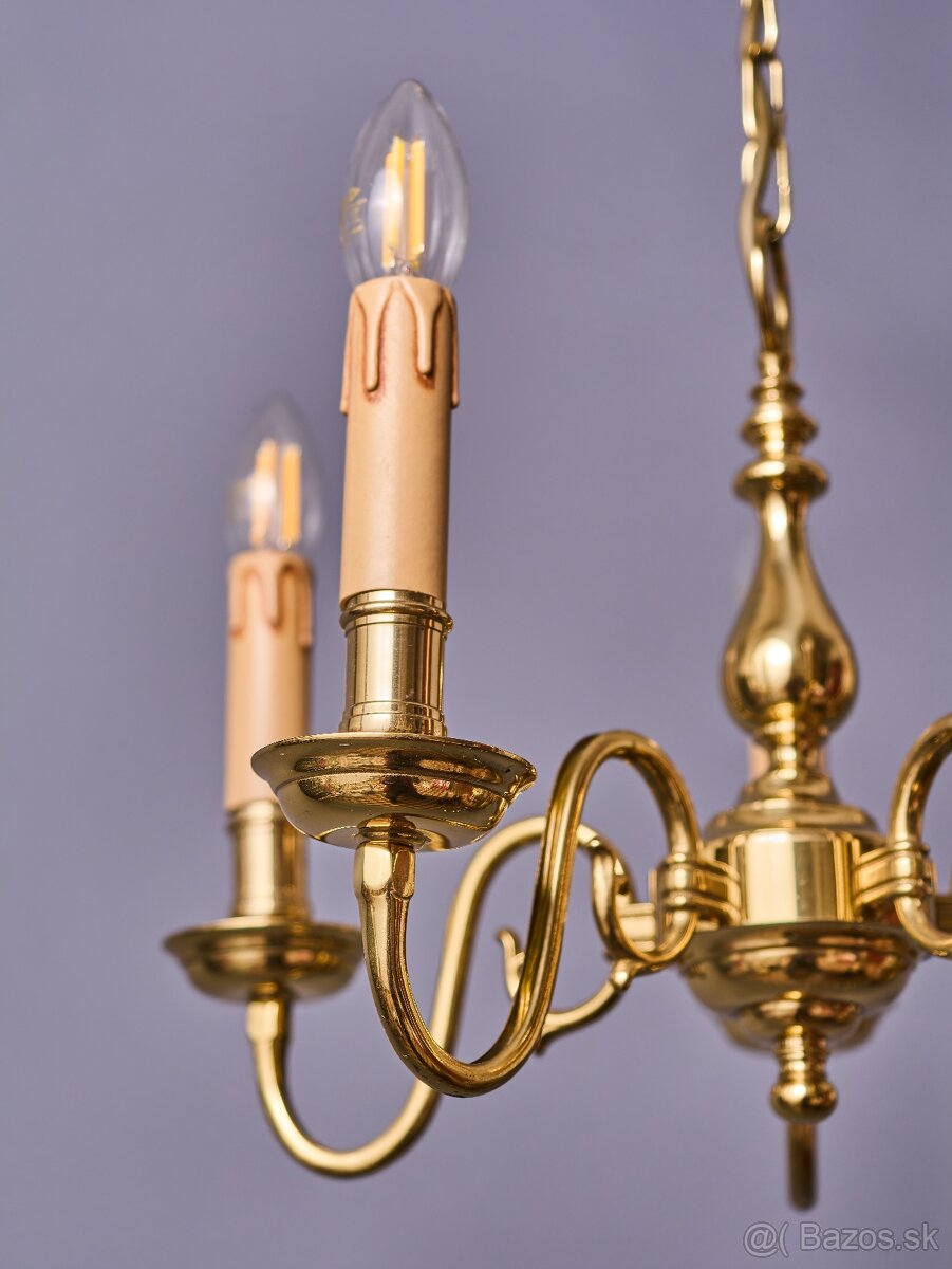 Štýlový mosadzný luster päťramenný - 5