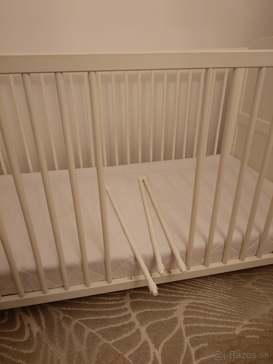 Detská postieľka s vyberateľnými tyčami + matrac - 5