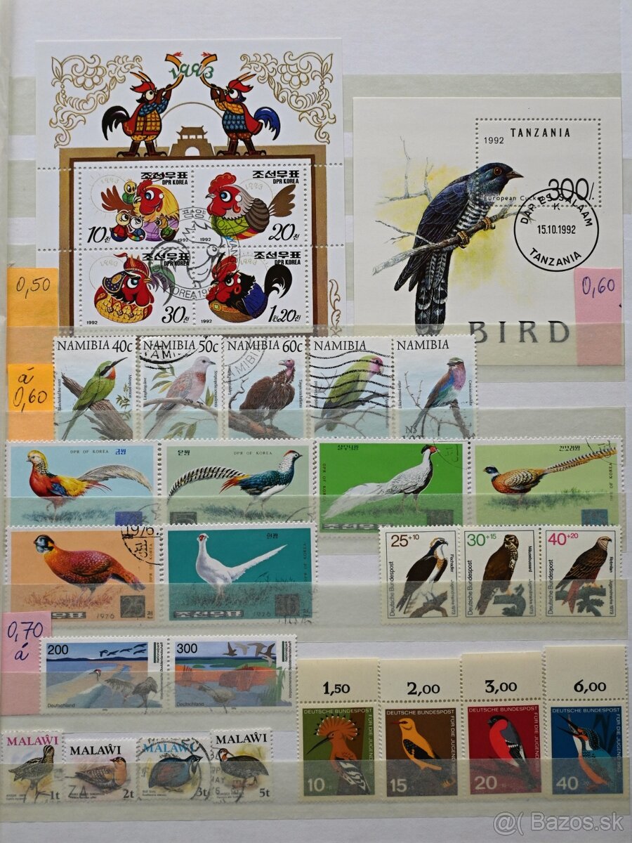 Známky - fauna - vtáctvo - série - 5